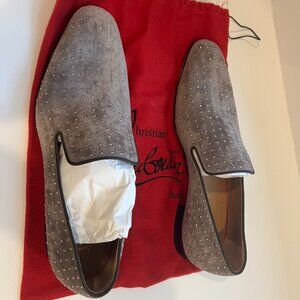 Christian Louboutin Men's studded dandelion velvet loafers (45)